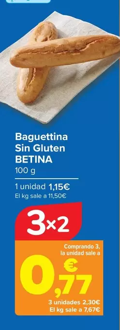 Oferta de Betina - Baguettina Sin Gluten   en Carrefour