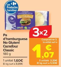 Oferta de Carrefour Classic - Pan Hamburguesa No Gluten!  en Carrefour