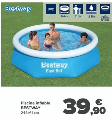 Oferta de Bestway - Piscina Hinchable por 39,9€ en Carrefour