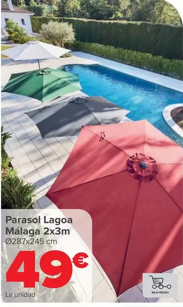 Oferta de Parasol Lagoa Málaga por 49€ en Carrefour
