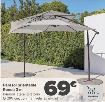 Oferta de Parasol Orientale Ronda 3 M por 69€ en Carrefour