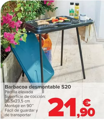 Oferta de Barbacoa Desmontable S20 por 21,9€ en Carrefour