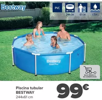Oferta de Bestway - Piscina Tubular por 99€ en Carrefour