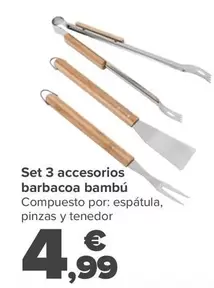 Oferta de Set 3 Accesorios Barbacoa Bambu por 4,99€ en Carrefour