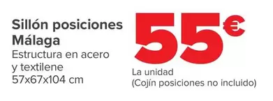 Oferta de Sillón Posiciones Málaga por 55€ en Carrefour