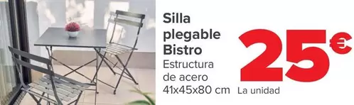 Oferta de Silla Plegable Bistro por 25€ en Carrefour