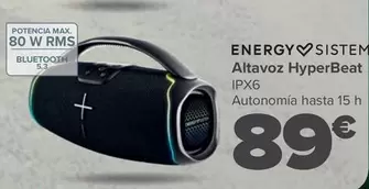 Oferta de Energy Sistem - Altavoz HyperBeat por 89€ en Carrefour