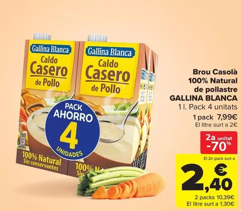Oferta de Gallina Blanca - Caldo Casero 100% Natural De Pollo en Carrefour
