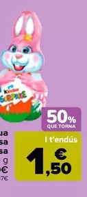 Oferta de Kinder - Conejo De Pascua  Azul O Rosa  Sorpresa por 2,99€ en Carrefour