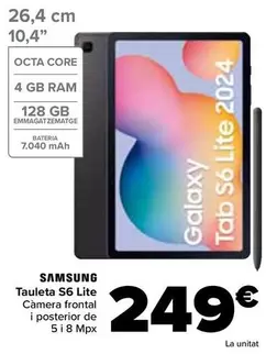 Oferta de Samsung - Tablet S6 Lite por 249€ en Carrefour