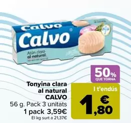 Oferta de Calvo - Atún Claro Al Natural   por 3,59€ en Carrefour