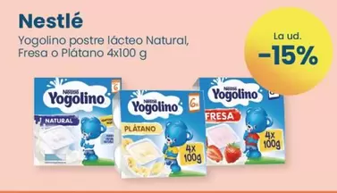 Oferta de Nestlé - Yogolino Postre Lacteo Natural Fresa O Platano en Clarel