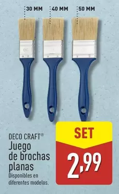 Oferta de Deco Craft - Juego De Brochas Planas por 2,99€ en ALDI