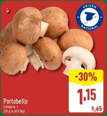 Oferta de Portobello por 1,15€ en ALDI