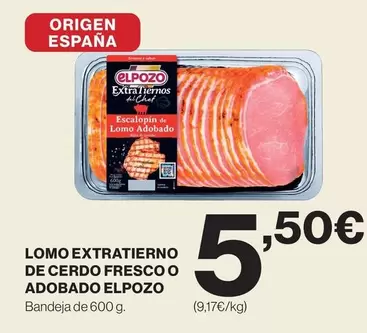 Oferta de Elpozo - Lomo Extratierno De Cerdo Fresco O Adobado por 5,5€ en El Corte Inglés