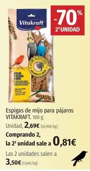 Oferta de Vitakraft - Espigas De Mijo Para Pajaros por 2,69€ en El Corte Inglés