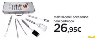 Oferta de Maletín Con 5 Accesorios Para Barbacoa por 26,95€ en Hipercor