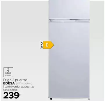 Oferta de Edesa - Frigo 2 Puertas por 239€ en Tien 21