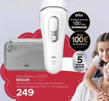 Oferta de Braun - Depiladora Laser IPL PL3020 por 249€ en Tien 21