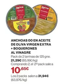 Oferta de Lorea - Anchoas 00 En Aceite De Oliva Virgen Extra + Boquerones Al Vinagre por 10,65€ en Supercor