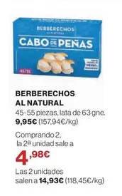 Oferta de Berberechos Al Natural por 9,95€ en El Corte Inglés