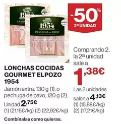 Oferta de Elpozo - Lonchas Cocidas Gourmet 1954 por 2,75€ en El Corte Inglés