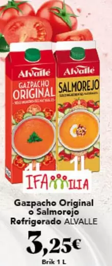 Oferta de Alvalle - Gazpacho Original O Salmorejo Refrigerado por 3,25€ en Gadis