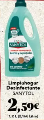 Oferta de Sanytol - Limpiahogar Desinfectante por 2,59€ en Gadis