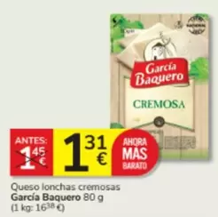 Oferta de García Baquero - Queso Lonchas Cremosas por 1,31€ en Consum