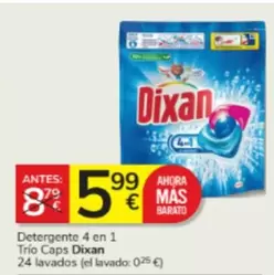 Oferta de Dixan - Detergente 4 En 1 Trio Caps por 5,99€ en Consum