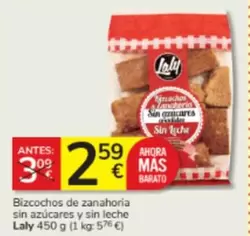 Oferta de Laly - Bizcochos De Zanahoria Sin Azucares Y Sin Leche por 2,59€ en Consum