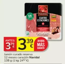 Oferta de Navidul - Jamon Curado Reserva 12 Meses Curacion por 3,39€ en Consum
