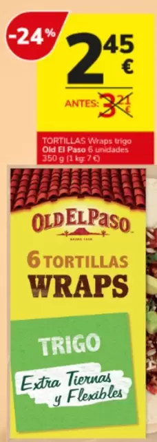 Oferta de Old El Paso - Tortillas Wraps por 2,45€ en Consum