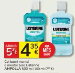 Oferta de Listerine - Col-lutori Mentol O Mentol Zero por 4,35€ en Consum