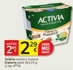 Oferta de Danone - Activia Avena Y Nueces por 2,29€ en Consum