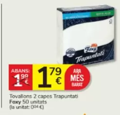 Oferta de Foxy - Tovallons 2 Capes Trapuntati 50 Unitats por 1,79€ en Consum