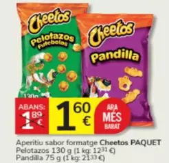 Oferta de Cheetos - Aperitiu Sabor Formatge Paquet por 1,6€ en Consum