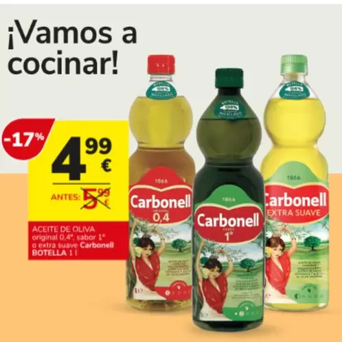 Oferta de Carbonell - Aceite De Oliva por 4,99€ en Consum