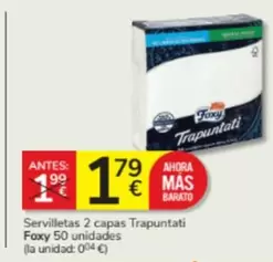 Oferta de Foxy - Servilletas 2 Capas Trapuntati  por 1,79€ en Consum