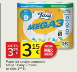 Oferta de Foxy - Papel De Cocina Compacto Mega3 por 3,15€ en Consum