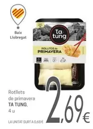 Oferta de Ta Tung - Rotllets De Primavera por 2,69€ en Valvi Supermercats