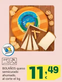 Oferta de Bolaños - Queso Semicurado Ahumado por 11,49€ en HiperDino