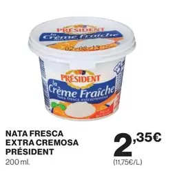 Oferta de Président - Nata Fresca Extra Cremosa por 2,35€ en Hipercor