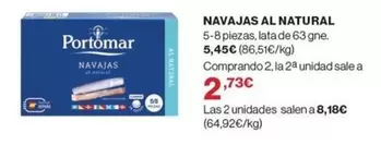 Oferta de Portomar - Navaja Al Natural por 2,73€ en Hipercor