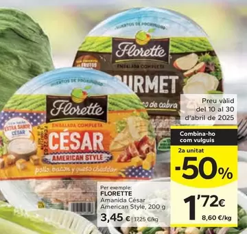 Oferta de Florette - Amanida César American Style por 3,45€ en Caprabo