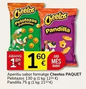 Oferta de Cheetos - Aperitiu Sabor Formatge Paquet por 1,6€ en Supermercados Charter
