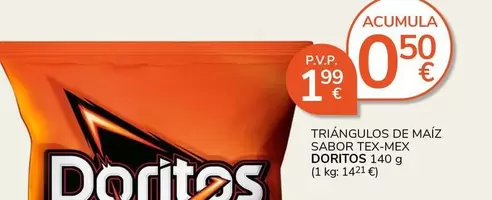 Oferta de Doritos - Triángulos De Maíz Sabor Tex-Mex por 1,99€ en Supermercados Charter