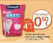 Oferta de Vitakraft - Perlas Absorbentes Para Gatos Magic Clean por 4,75€ en Supermercados Charter