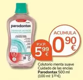 Oferta de Parodontax - Colutorio Menta Suave Cuidado De Las Encias por 5,99€ en Supermercados Charter