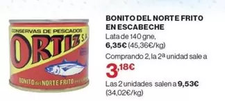 Oferta de Ortiz - Bonito Del Norte Frito En Escabeche por 3,18€ en Supercor